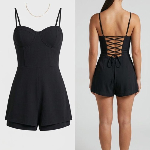 One-piece shorts romper used, size M with nice back