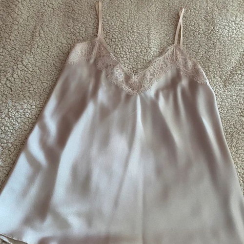 Celestino satin top with lace like new, beige, size M