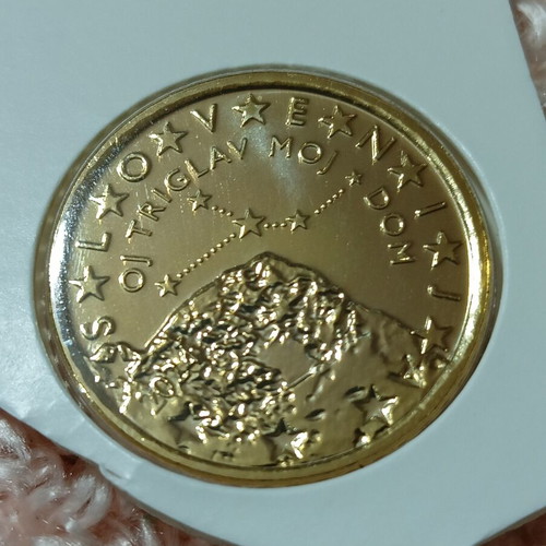 Slovenian 0.50€ 2024 coin uncirculated, Triglav mountain design