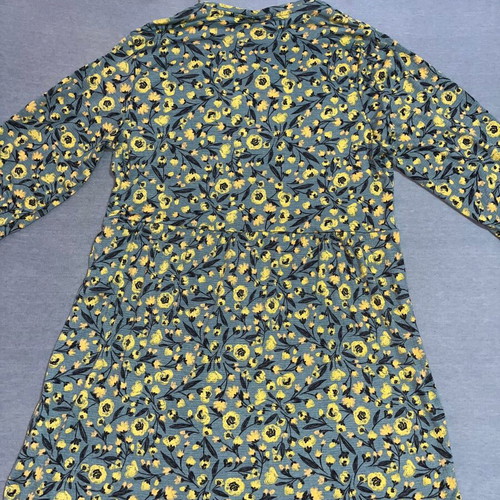 Khaki dress with yellow floral pattern like new