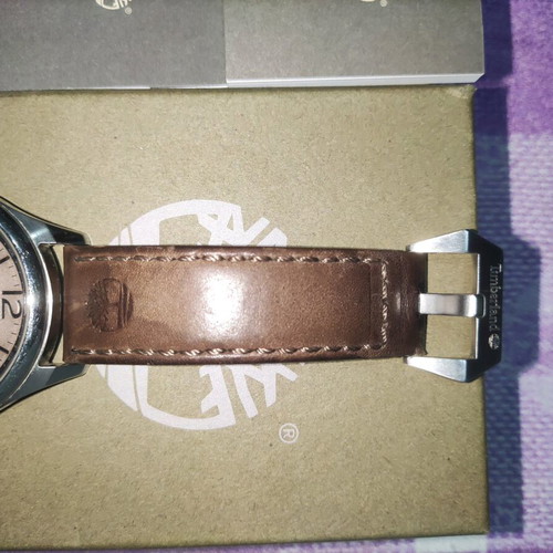 Timberland TBL15940JS men's watch used with brown leather strap