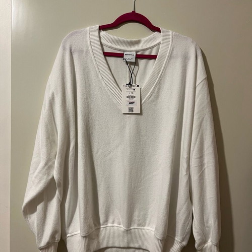 Bershka oversize blouse new white soft fabric size L
