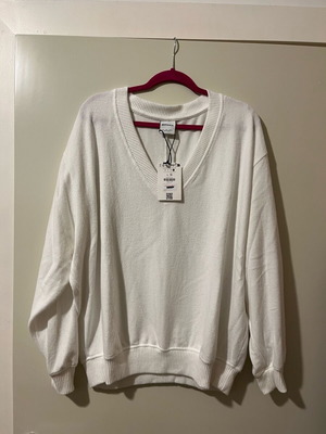 Bershka oversize blouse new white soft fabric size L