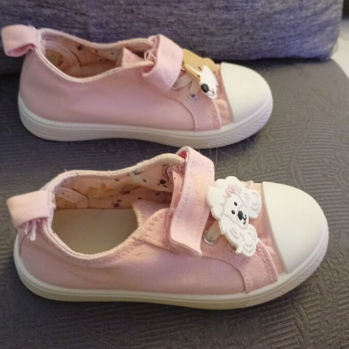 Pink Canvas Shoes No25 with Dog Design for Girls like new
