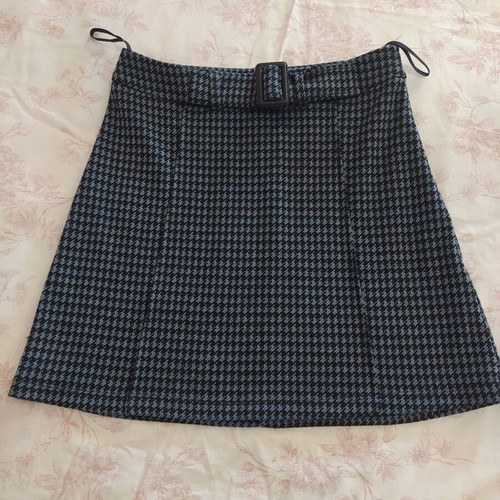 Attrattivo mini winter skirt like new, gray checkered