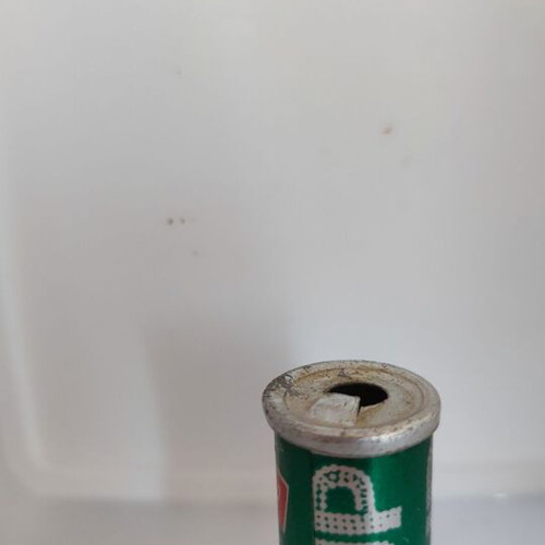 Seven Up 1980 miniature used, empty soda can