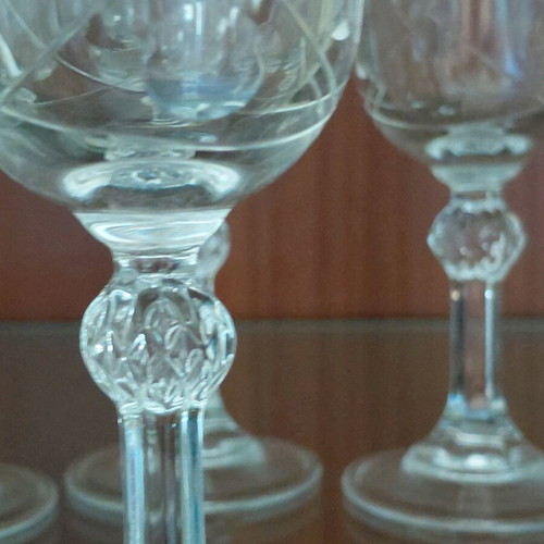 Set of 7 crystal liqueur glasses like new