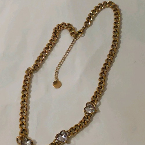 Steel necklace new, gold and silver color