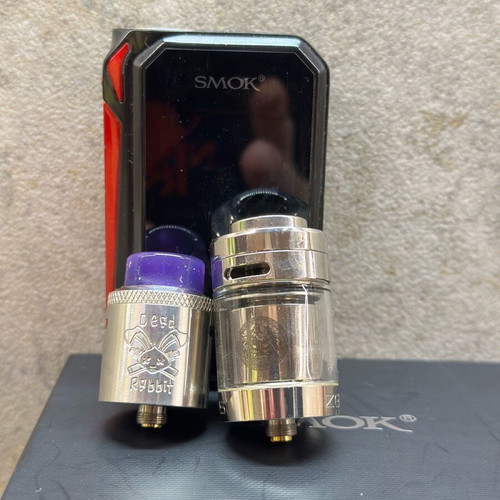 Smoke G-Priv 2 mod e-cigarette atomizer with Dead Rabbit RTA and Zeus used