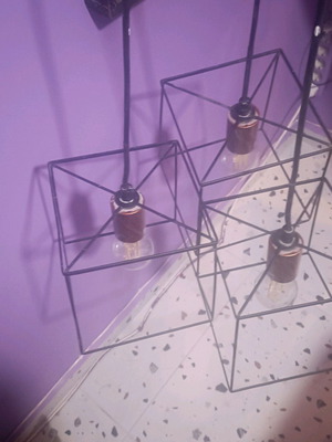 Triple metal ceiling light like new