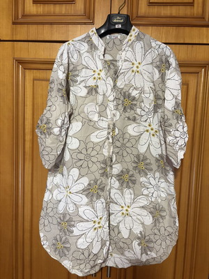 Shirt dress like new, white and beige, size XL