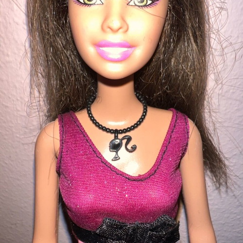Barbie Purple Dress Doll 2002 Version like new with purple dress and black sandals