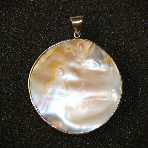 Rare mother of pearl shell pendant with 925 silver Nature Ocean SBTS038B new