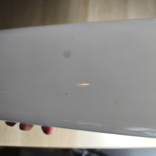 Glass vase 30cm, white with slight wear