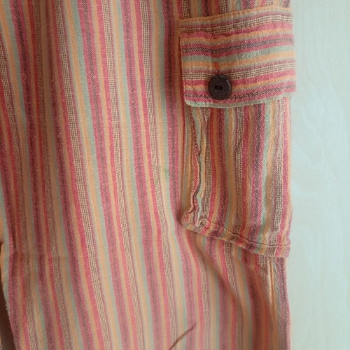 Y2K Boho Hippie Striped Summer Cargo Harem Cotton Pants used, size M