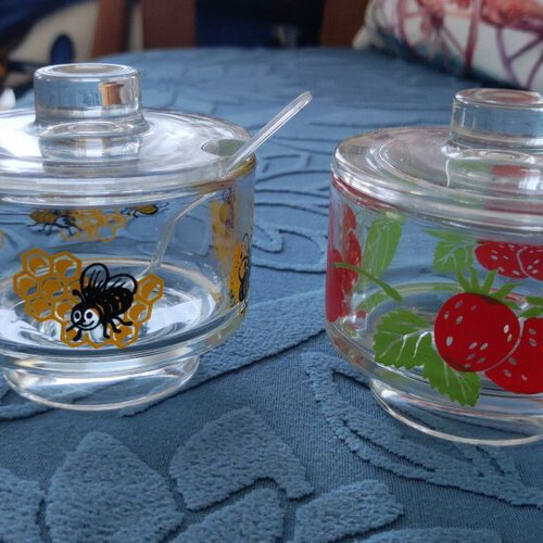 Glass jars for honey and jam new with lid