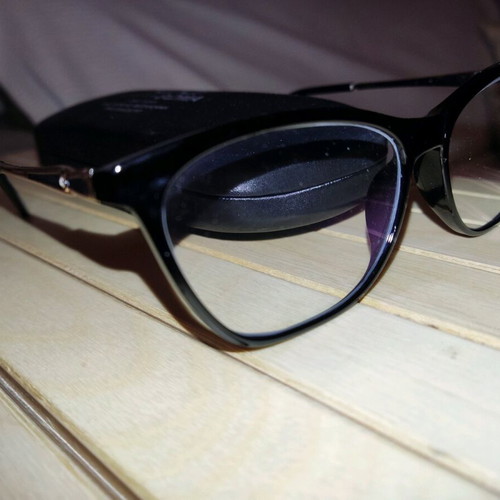 Valerio eyeglasses new, black with gold frame