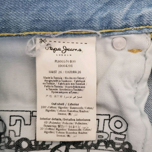 Pepe Jeans shorts new, size S 26, blue with embroidered designs