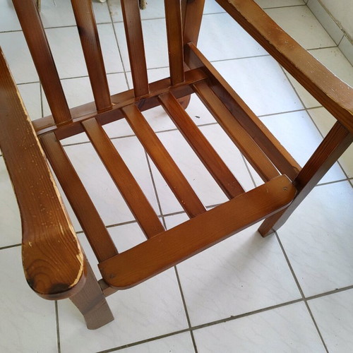 Wooden Swedish armchair used, solid wood