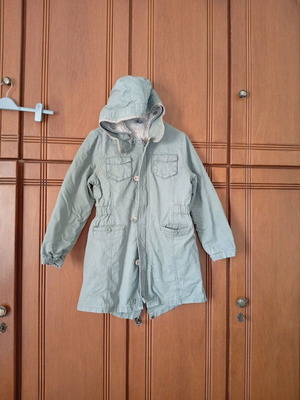 Zara Kids children's parka used, size 9-10 years, beige with fur