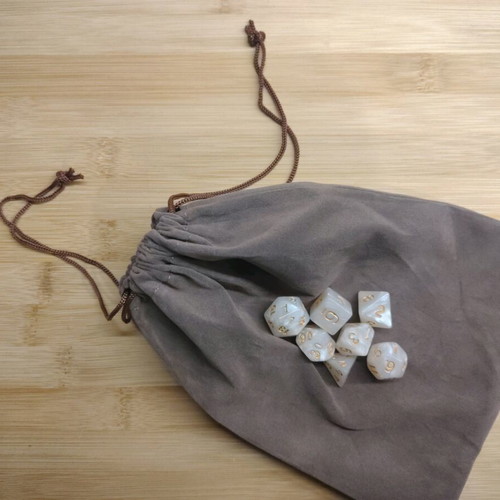 DnD dice set in velvet pouch new, 14 colors available