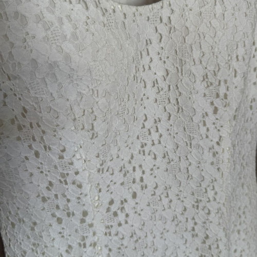 Cacharel Ivory Floral Lace Sleeveless Dress, Size FR 36 / UK 8
