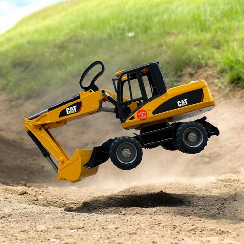 Bruder CAT Excavator used with wheels and shovel