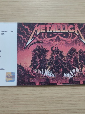 Metallica Unofficial HardCopy Ticket Romania like new