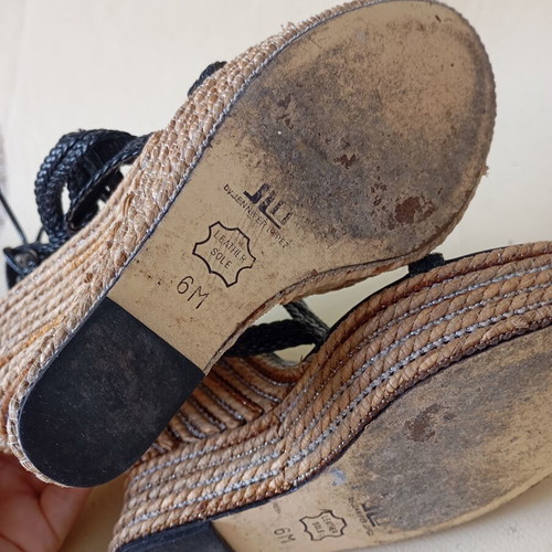 JLo platforms like new, black and beige, size 36