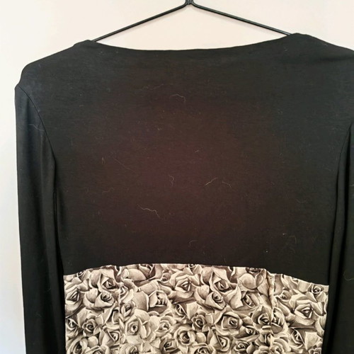 Burani collezioni dress used, black with black and white pattern, size small-medium