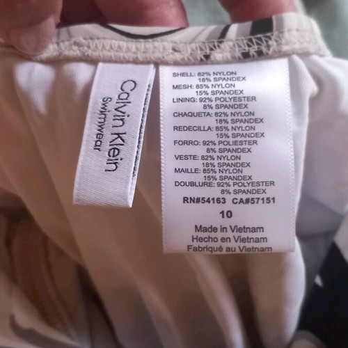 Calvin Klein women's one-piece swimsuit like new, white beige