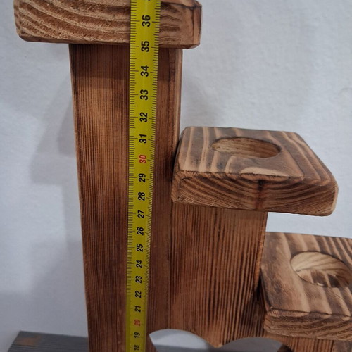 Wooden decorative tealight holder with heart design, like new