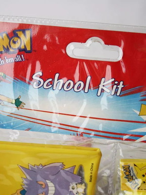 Pokemon School Kit vintage 1998 με κασετίνα, χάρακα και σβήστρα Nintendo καινούργιο