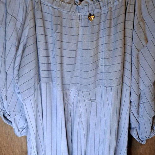 Mat Fashion dress gray-blue used, asymmetric with pleats