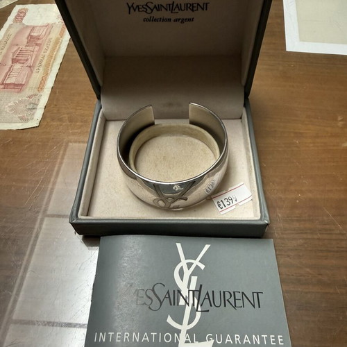 Yves Saint Laurent silver 925 cuff bracelet used