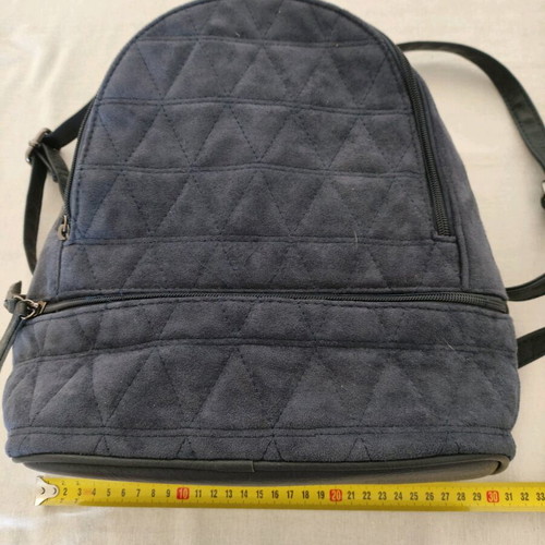 Blue faux suede backpack like new