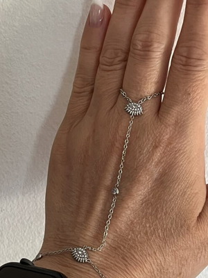 Hand chain new, steel and zircon