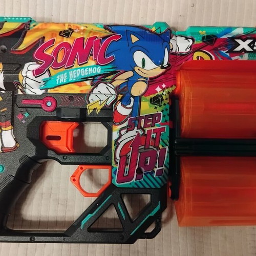 Zuru X-Shot Skins Dread Sonic the Hedgehog toy gun used, foam darts
