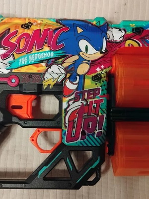 Zuru X-Shot Skins Dread Sonic the Hedgehog toy gun used, foam darts