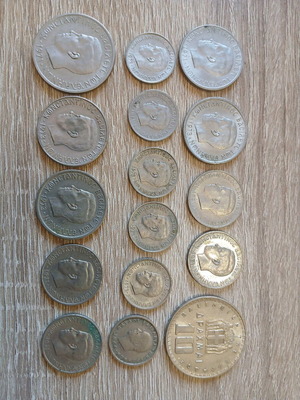 Collection of old Greek drachma coins used
