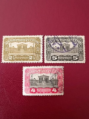 Austria stamps 1919-1921 used, set of 3