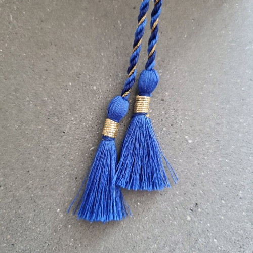 Rituals bracelet with pendant and adjustable cord, new blue and gold