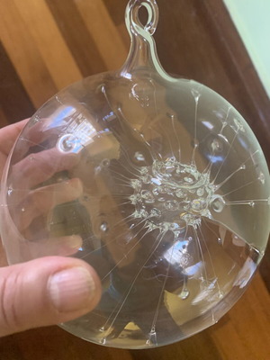 Handmade glass decorative sphere 13cm