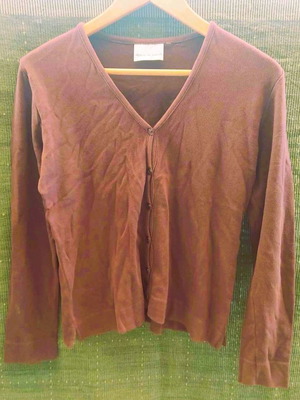 Down To Earth blouse used, brown, size Medium