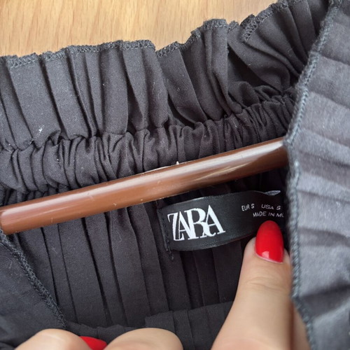 Zara black short pleated skirt, size S