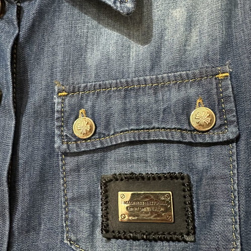 Madness National Jean short-sleeve shirt size M like new, blue