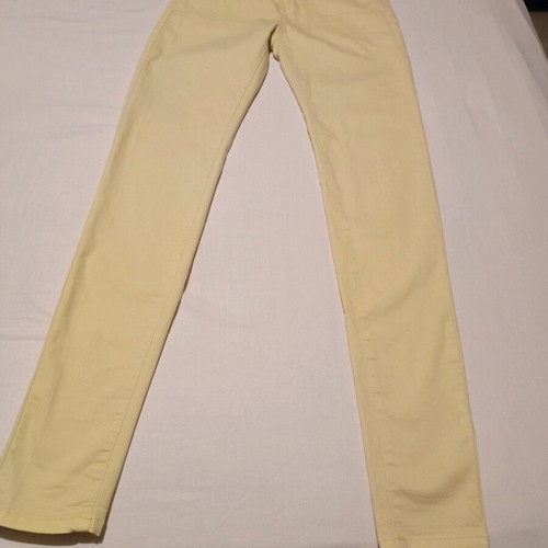 Yellow five-pocket elastic pants like new, size S