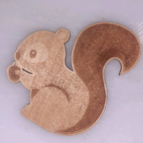 Wooden squirrel magnet new