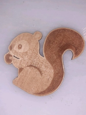Wooden squirrel magnet new