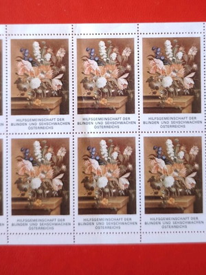 Austrian full sheet of flower stamps like new